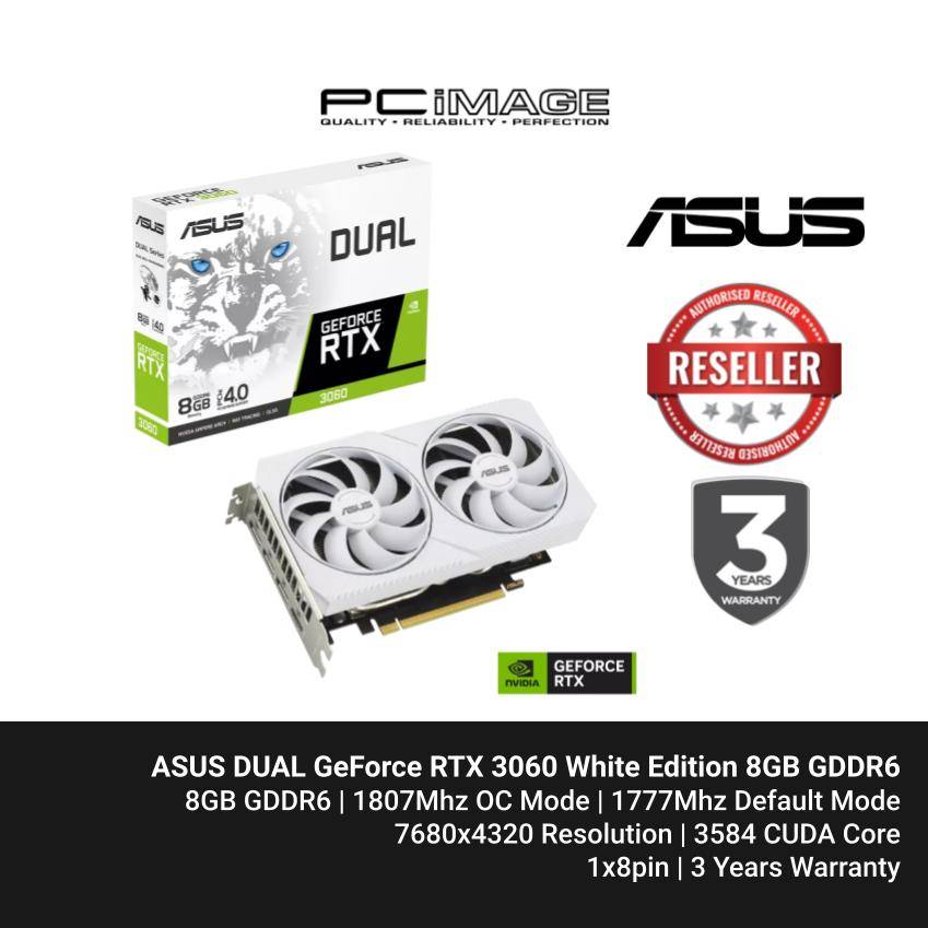 ASUS DUAL GEFORCE RTX 3060 WHITE EDITION 8GB GDDR6 - DUAL-RTX3060-8G ...