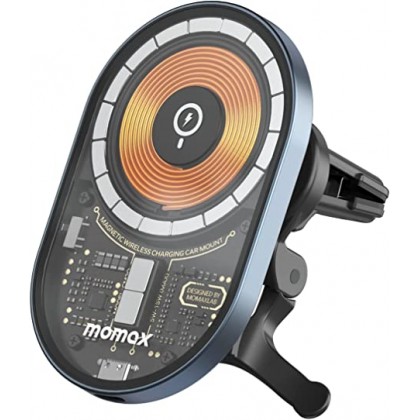 MOMAX CM20E Q.MAG MOUNT 3 MAGNETIC 15W WIRELESS CHARGING CAR MOUNT 