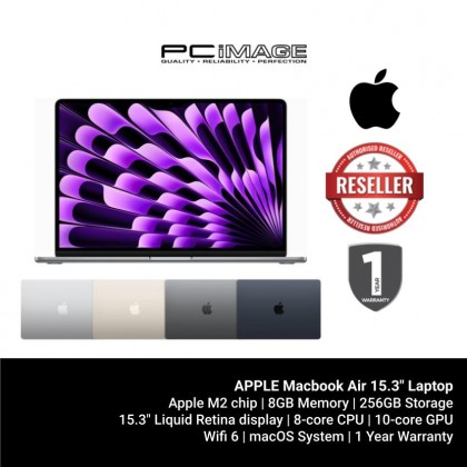 APPLE Macbook Air 15.3" Laptop (M2 Chip, 8Core CPU, 10Core GPU, 256GB, macOS)