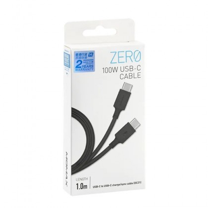 MOMAX DC21D ZERO 100W USB-C to USB-C TPE cable (1m) Black