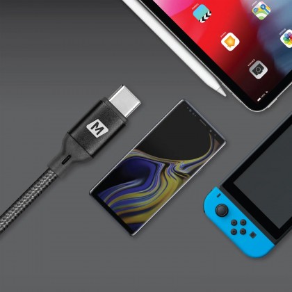 MOMAX DC20D Go Link USB C to USB C Charging Cable 100W PD Woven Pattern (2m) Black