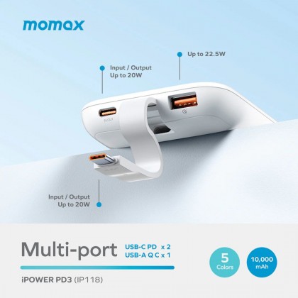 MOMAX IP118 iPower PD 3 10000mAh Fast Charge Powerbank