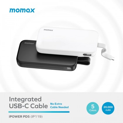 MOMAX IP119 iPower PD 5 20000mAh Fast Charge Type-C Powerbank