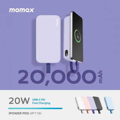 MOMAX IP119 iPower PD 5 20000mAh Fast Charge Type-C Powerbank