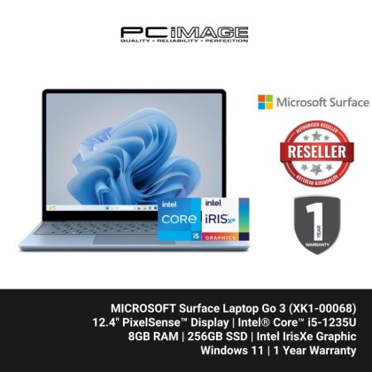 Microsoft Surface Laptop Go 3 i5-1235U/8GB/256GB/Intel/Win11/Ice Blue (XK1-00068)