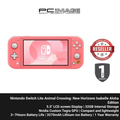 Nintendo Switch Lite Animal Crossing: New Horizons Isabelle Aloha Edition