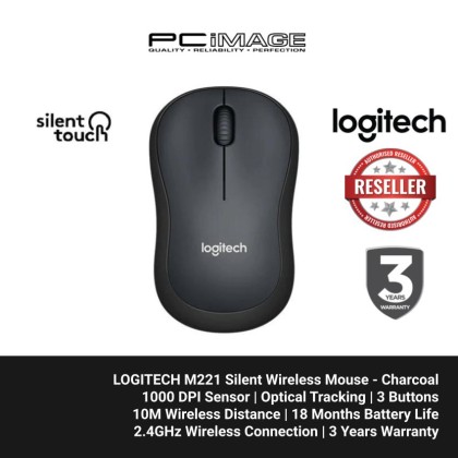 LOGITECH M221 Silent Wireless Mouse - Charcoal