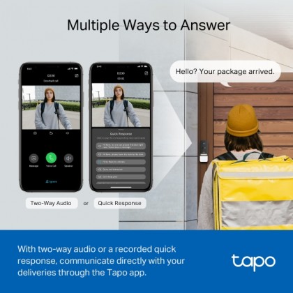 TP-LINK TAPO D230S1 TAPO SMART BATTERY 5MP VIDEO DOORBELL WITH FULL-COLOR NIGHT VISION TP-LINK TAPO D230S1 TAPO SMART BATTERY 5MP VIDEO DOORBELL WITH FULL-COLOR NIGHT VISION