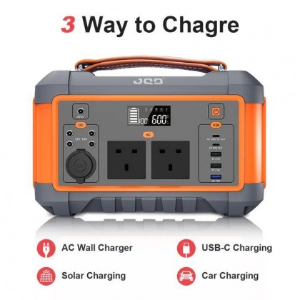 JQB FUSION 500W POWER STATION WITH LED LIGHT - 555WH / 150000MAH / 2 AC 600W / 6.5KG / 5YW