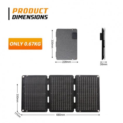 JQB SUNWAVE 32W FOLDABLE SOLAR PANEL - FS 330*228MM / OS 680*330MM / 0.67KG / 5V 3.4A / 2YW JQB SUNWAVE 32W FOLDABLE SOLAR PANEL - FS 330*228MM / OS 680*330MM / 0.67KG / 5V 3.4A / 2YW