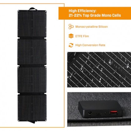 JQB SUNWAVE 110W FOLDABLE SOLAR PANEL - FS 400*390MM / OS 1560*400MM / 2.5KG / 5V 3.4A / 2YW JQB SUNWAVE 110W FOLDABLE SOLAR PANEL - FS 400*390MM / OS 1560*400MM / 2.5KG / 5V 3.4A / 2YW