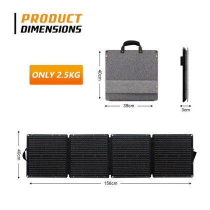 JQB SUNWAVE 110W FOLDABLE SOLAR PANEL - FS 400*390MM / OS 1560*400MM / 2.5KG / 5V 3.4A / 2YW JQB SUNWAVE 110W FOLDABLE SOLAR PANEL - FS 400*390MM / OS 1560*400MM / 2.5KG / 5V 3.4A / 2YW