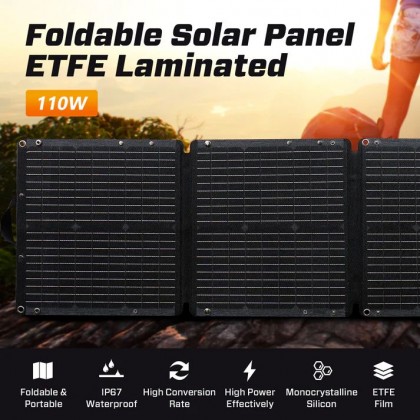 JQB SUNWAVE 110W FOLDABLE SOLAR PANEL - FS 400*390MM / OS 1560*400MM / 2.5KG / 5V 3.4A / 2YW JQB SUNWAVE 110W FOLDABLE SOLAR PANEL - FS 400*390MM / OS 1560*400MM / 2.5KG / 5V 3.4A / 2YW