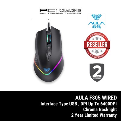 AULA F805 Gaming Mouse Marco 7 Programmable Buttons RGB Colorful Lighting 6 Gear DPI AULA F805 Gaming Mouse Marco 7 Programmable Buttons RGB Colorful Lighting 6 Gear DPI