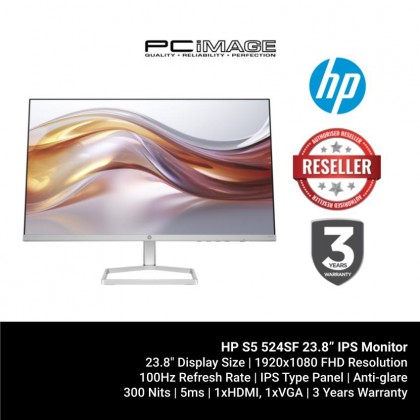 HP S5 524SF 23.8" / 527SF 27" Monitor (1920X1080/5MS/100HZ/HDMI/VGA/IPS/3YW)
