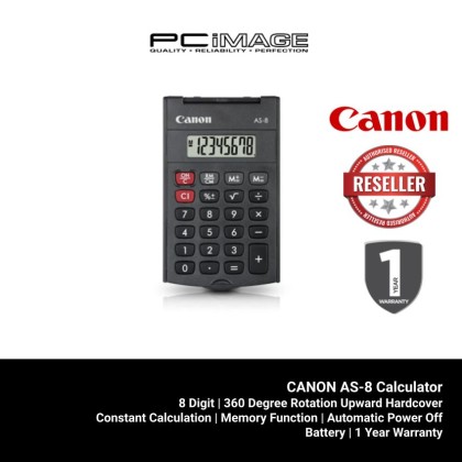 CANON AS-8 Handheld Calculator - Calculate with Canon anytime, anywhere CANON AS-8 Handheld Calculator - Calculate with Canon anytime, anywhere