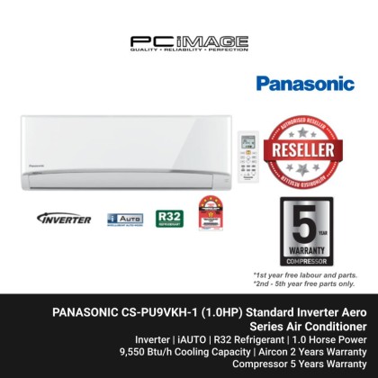PANASONIC 1.0HP Standard Inverter R32 Air Conditioner CS-PU9VKH-1