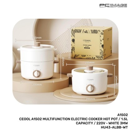 CEOOL A1502 Multifunction Electric Cooker Hot Pot White