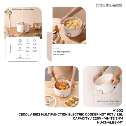 CEOOL A1502 Multifunction Electric Cooker Hot Pot White