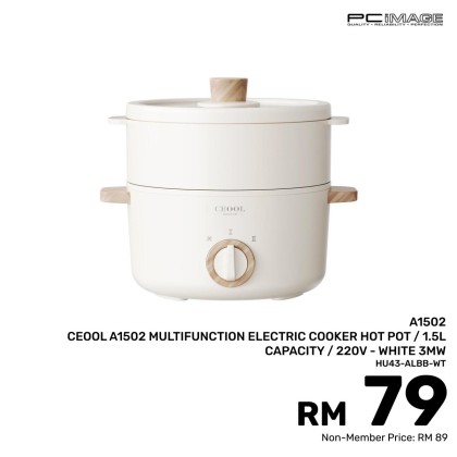 CEOOL A1502 Multifunction Electric Cooker Hot Pot White