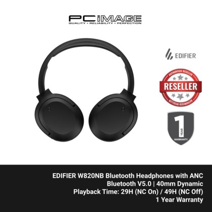 EDIFIER W820NB Active Noise Cancelling Bluetooth Stereo Headphones BLACK EDIFIER W820NB Active Noise Cancelling Bluetooth Stereo Headphones BLACK