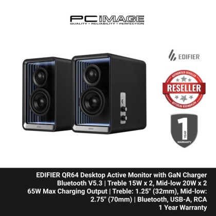 EDIFIER QR65 Desktop Active Monitor with GanN Charger Speaker - Black EDIFIER QR65 Desktop Active Monitor with GanN Charger Speaker - Black
