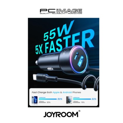 JOYROOM JR-CL07 | JR-CL08 3-in-1 Wired Car Charger(Type-C/Lightning)