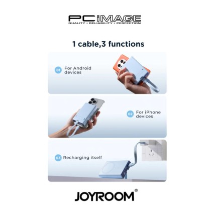 JOYROOM JR-PBM01 20W Magnetic Wireless Power Bank with Built-in Cable & Kickstand 10000mAh