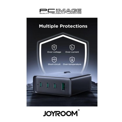 Joyroom GaN Ultra JR-TCG05 140W 3C1A Fast Charger-Black+240W C to C Cable 1.2m