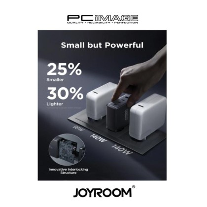 Joyroom GaN Ultra JR-TCG05 140W 3C1A Fast Charger-Black+240W C to C Cable 1.2m