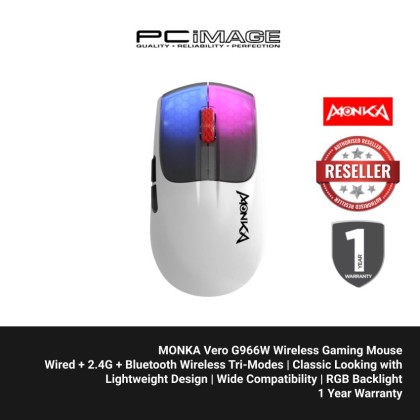 MONKA VERO G966W LIGHT WEIGHT WIRELESS GAMING MOUSE WITH RGB LIGHT