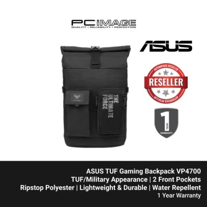 ASUS TUF GAMING Backpack VP4700 (17" Laptop Backpack, Water-Repellent Exterior, Lightweight and Durable) 90XB06Q0-BBP010