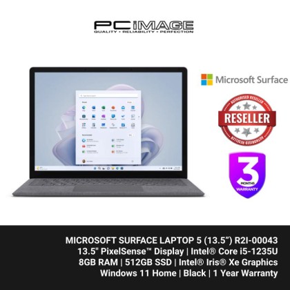 [ DEMO UNIT ] MICROSOFT SURFACE LAPTOP 5 I5-1235U/8GB LPDDR5X/512GB SSD/INTEL IRIS XE/W11H/13.5"/BLACK R2I-00043 [CONTACT US FOR STOCK STATUS]