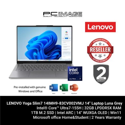 LENOVO Yoga Slim7 14IMH9-83CV002VMJ 14" Laptop Luna Grey (U7-155H, 32GB 7467Mhz, 1TB SSD, Intel/ Win11H, OfficeHNS21) + FREE TNG RM200