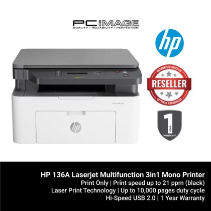 HP 136A Laserjet Multifunction 3in1 Mono Printer 