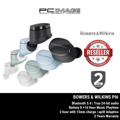 BOWERS & WILKINS PI6 In-Ear True Wireless Earbuds | TWS | BT5.4 | 8+16HR | APTX™ ADAPTIVE | 2 WTY