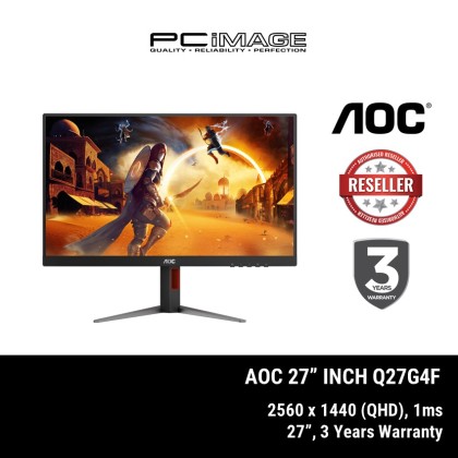 AOC Q27G4F 27" QHD 180Hz Gaming Monitor ( DP, HDMI, 3 Yrs Warranty )