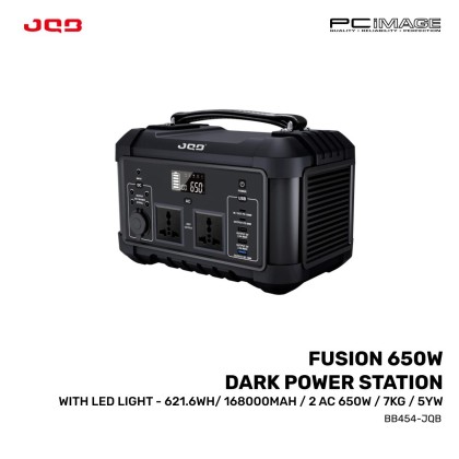 JQB FUSION 650W DARK POWER STATION WITH LED LIGHT - 621.6WH/ 168000MAH / 2 AC 650W / 7KG / 5YW JQB FUSION 650W DARK POWER STATION WITH LED LIGHT - 621.6WH/ 168000MAH / 2 AC 650W / 7KG / 5YW
