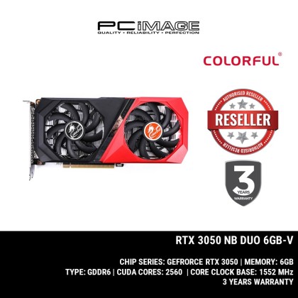 COLORFUL GEFORCE RTX3050 NB DUO 6GB GDDR6 Graphics Card (CFL-RTX3050 NB DUO 6GB-V)