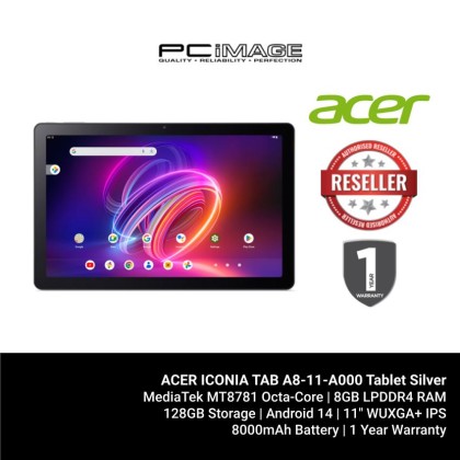 ACER ICONIA TAB P11-11-85J4 Tablet Steel Grey (MT8781, 8GB LPDDR4X, 128GB UFS, 11" WUXGA+, ANDROID 14, 1YW)