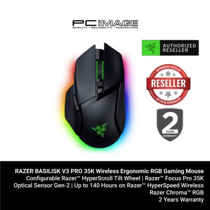 Razer Basilisk V3 Pro 35K Fully Customizable Wireless Ergonomic RGB Gaming Mouse
