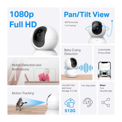 TP-LINK TAPO C200C 1080P FULL HD PAN/TILT HOME SECURITY WIFI CAMERA TP-LINK TAPO C200C 1080P FULL HD PAN/TILT HOME SECURITY WIFI CAMERA