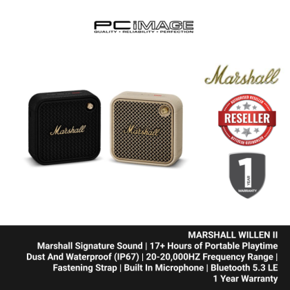 MARSHALL WILLEN II PORTABLE SPEAKER|17 HOURS PLAYTIME | BLUETOOTH 5.3 LE | 1 YEARS WARRANTY MARSHALL WILLEN II PORTABLE SPEAKER|17 HOURS PLAYTIME | BLUETOOTH 5.3 LE | 1 YEARS WARRANTY