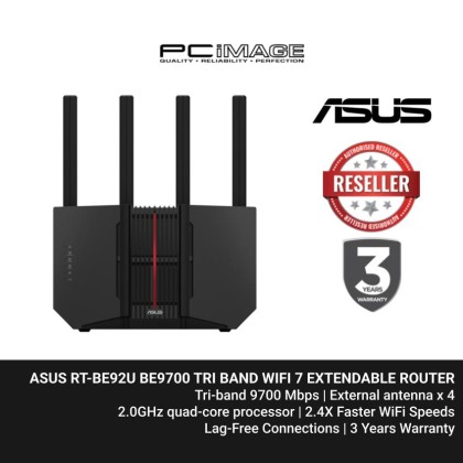 ASUS RT-BE92U BE9700 TRI BAND WIFI 7 EXTENDABLE ROUTER
