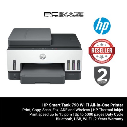 HP Smart Tank 790 Wi Fi All-in-One Printer (Print, Copy, Scan, Fax, ADF and Wireless) HP Smart Tank 790 Wi Fi All-in-One Printer (Print, Copy, Scan, Fax, ADF and Wireless)