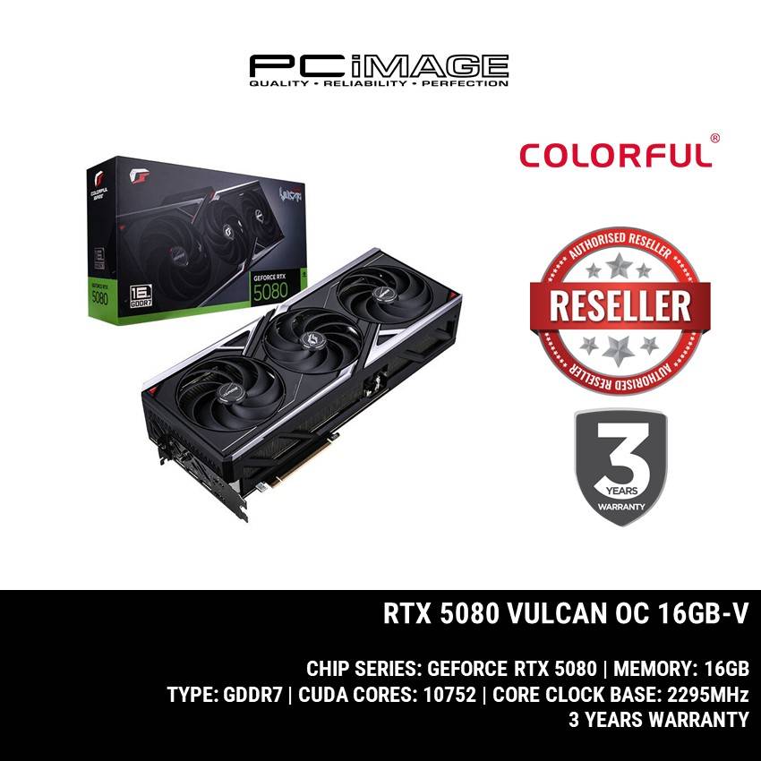 COLORFUL IGAME GEFORCE RTX5080 VULCAN OC 16GB-V GDDR7 GPU 3YR