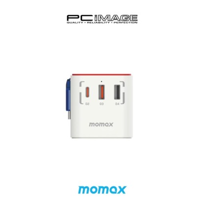 MOMAX UA18GD 1-World+ 3-Port Travel GaN Charger With Built-in USB-C Cable 70W - Limited Edition Mobile Suit Gundam x Momax Collection