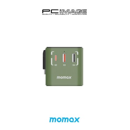 MOMAX UA18GD 1-World+ 3-Port Travel GaN Charger With Built-in USB-C Cable 70W - Limited Edition Mobile Suit Gundam x Momax Collection