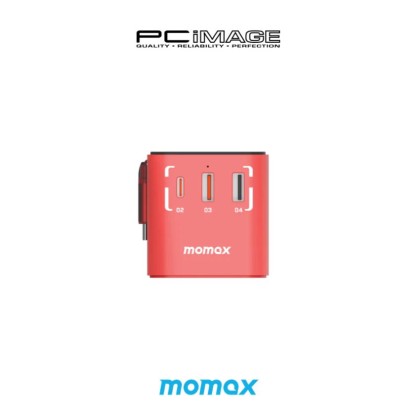 MOMAX UA18GD 1-World+ 3-Port Travel GaN Charger With Built-in USB-C Cable 70W - Limited Edition Mobile Suit Gundam x Momax Collection
