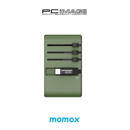 MOMAX UA18GD 1-World+ 3-Port Travel GaN Charger With Built-in USB-C Cable 70W - Limited Edition Mobile Suit Gundam x Momax Collection